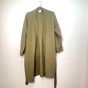 Parachute Sage Green Gauze Robe, 100% Turkish Cotton Size Large
